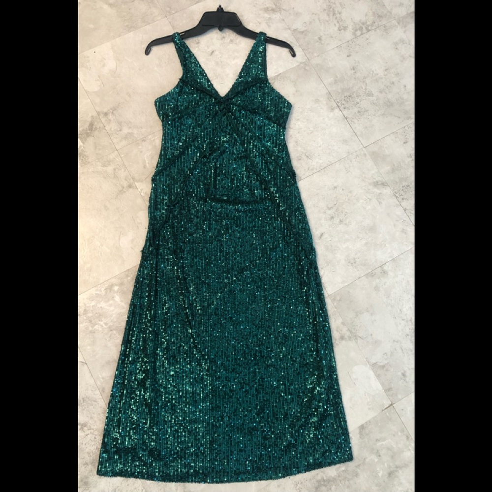 Zara beautiful green sequin dress.